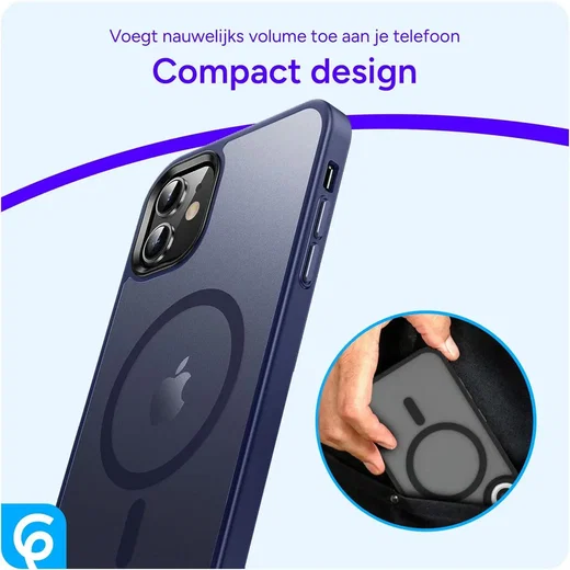 Apple iPhone 11 Hoesje met MagSafe Back Cover Matte Blauw afbeelding 7
