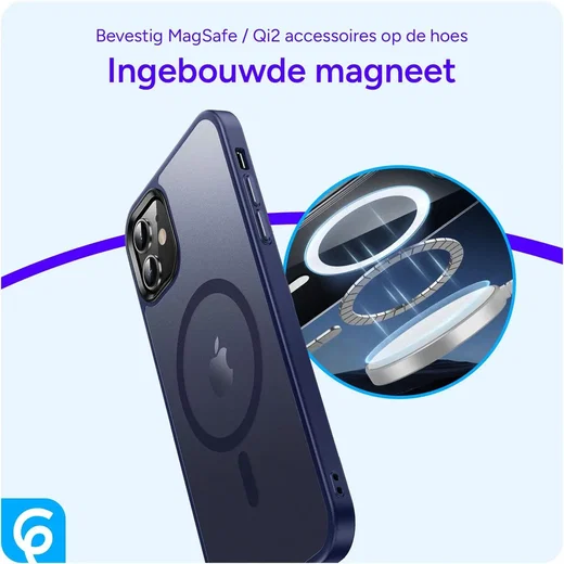Apple iPhone 11 Hoesje met MagSafe Back Cover Matte Blauw afbeelding 5