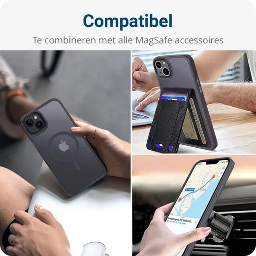 Apple iPhone 11 Hoesje met MagSafe Back Cover Matte Blauw afbeelding 10