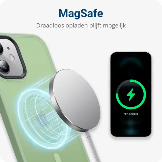 Apple iPhone 11 Hoesje met MagSafe Back Cover Matte Groen afbeelding 4