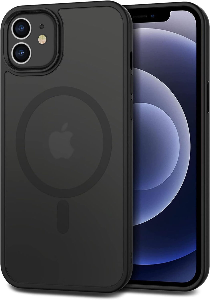 Apple iPhone 12 / 12 Pro Hoesje met MagSafe Matte Back Cover Zwart afbeelding 9