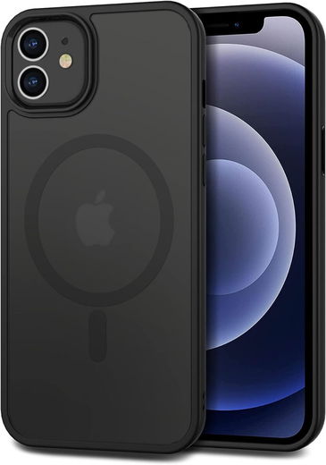 Apple iPhone 12 / 12 Pro Hoesje met MagSafe Matte Back Cover Zwart afbeelding 9