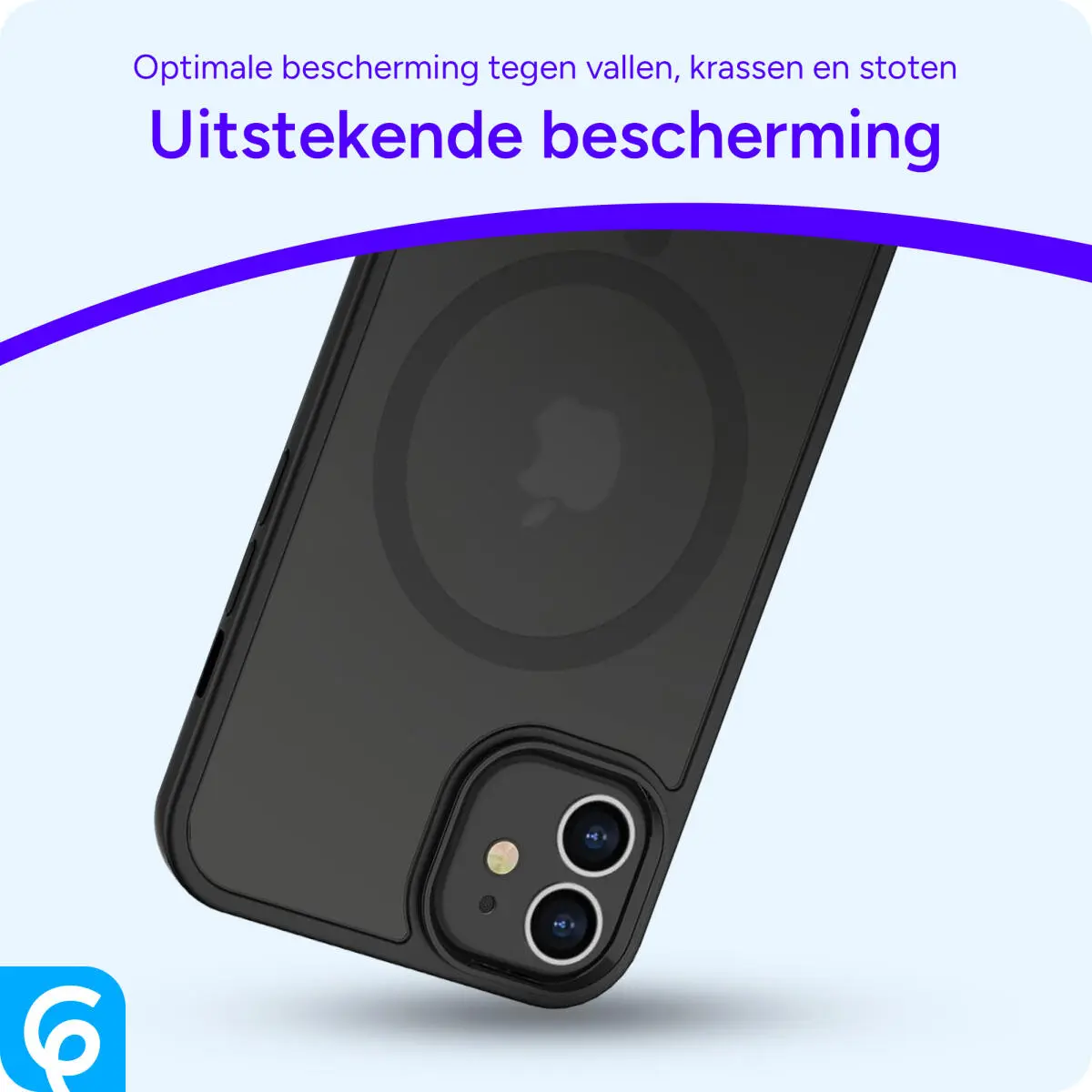 Apple iPhone 12 / 12 Pro Hoesje met MagSafe Matte Back Cover Zwart afbeelding 2