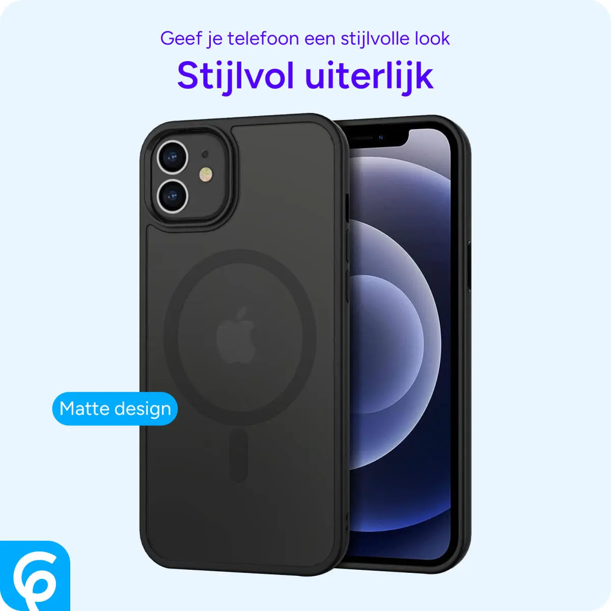 Apple iPhone 12 / 12 Pro Hoesje met MagSafe Matte Back Cover Zwart afbeelding 7