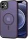 Apple iPhone 12 / 12 Pro Hoesje met MagSafe Matte Back Cover Paars afbeelding 2