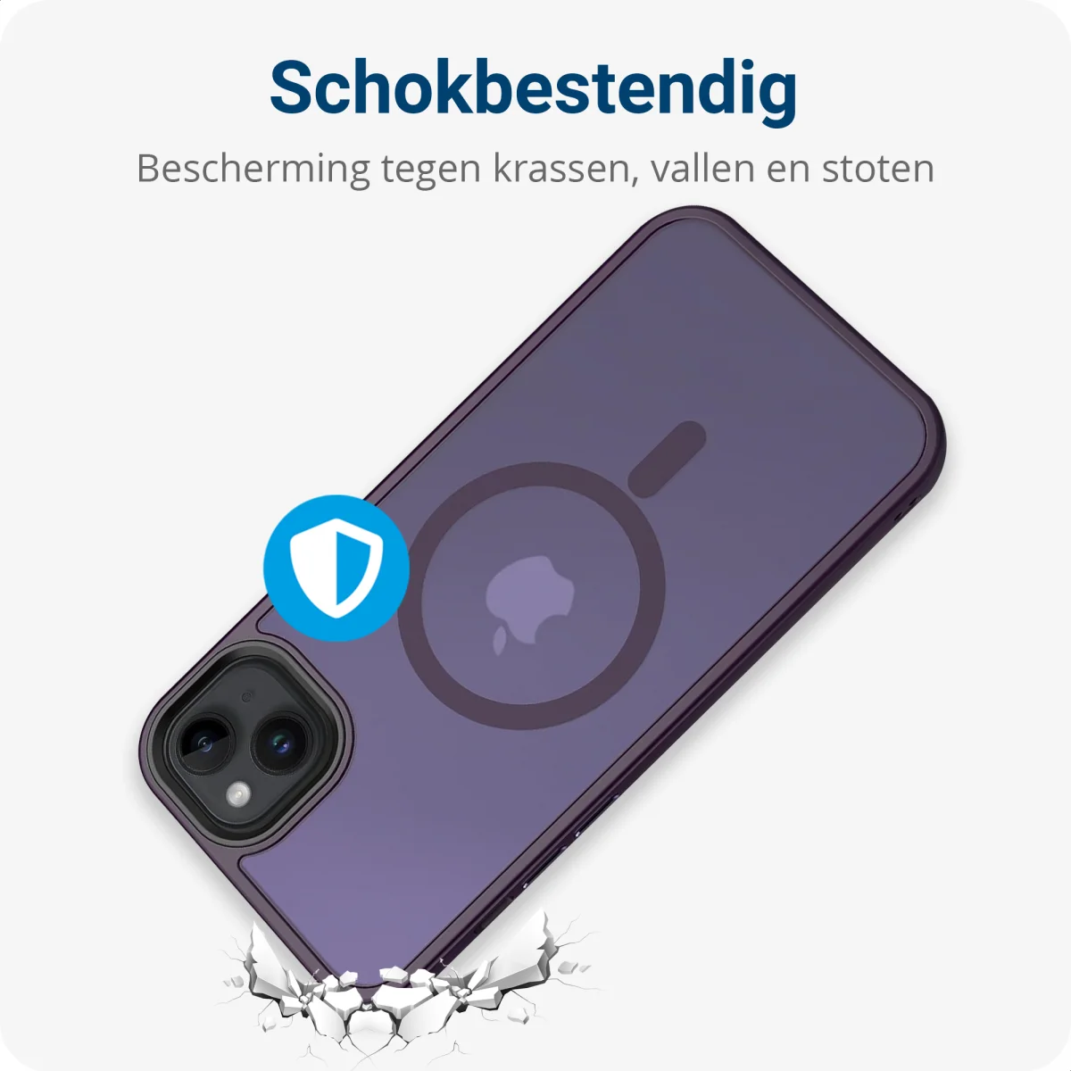 Apple iPhone 12 / 12 Pro Hoesje met MagSafe Matte Back Cover Paars afbeelding 5
