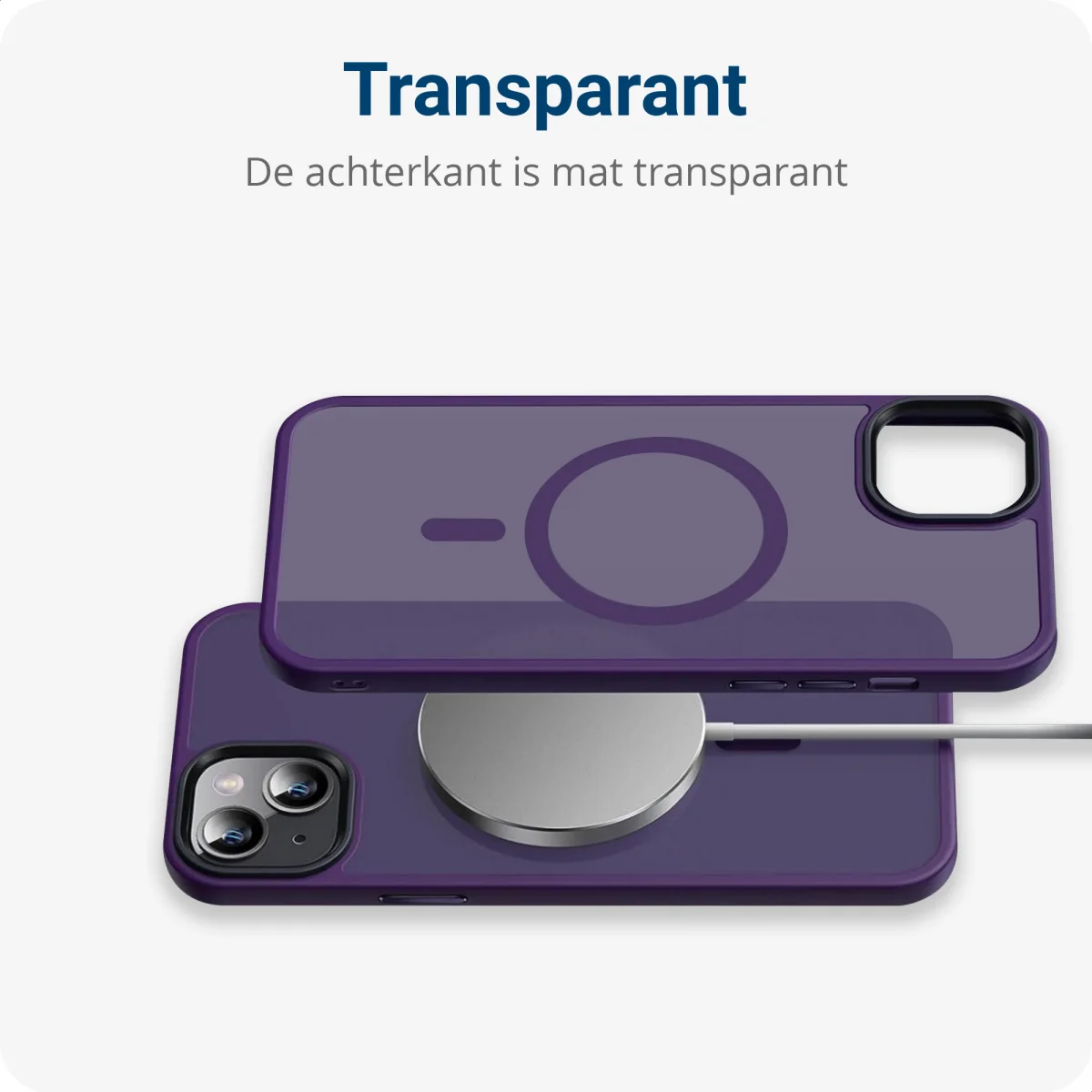 Apple iPhone 12 / 12 Pro Hoesje met MagSafe Matte Back Cover Paars afbeelding 11
