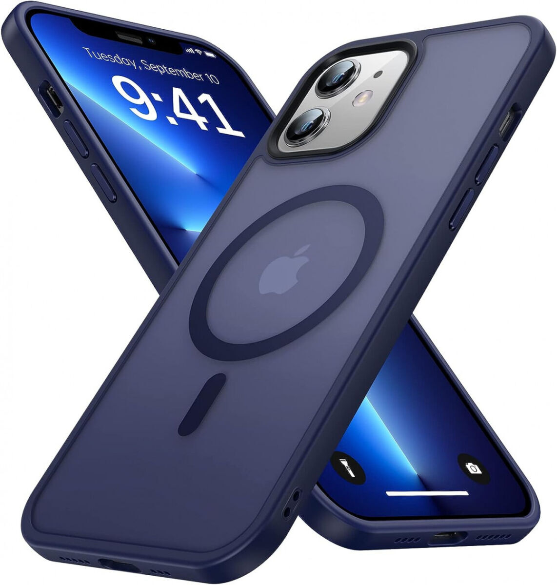 iPhone 12/ 12 Pro MagSafe Hoesje Blauw - Matte Back Cover met Magneet afbeelding 1