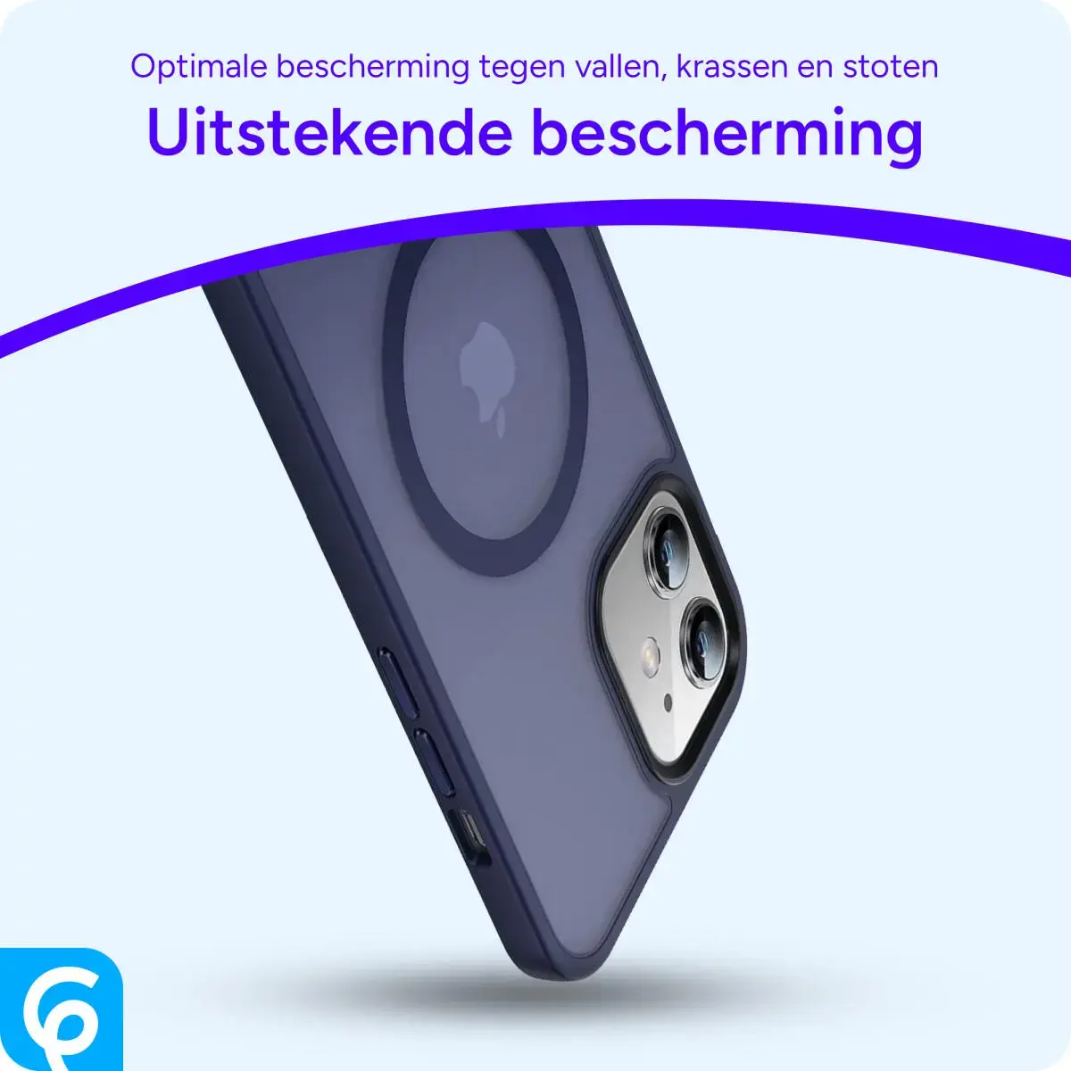iPhone 12/ 12 Pro MagSafe Hoesje Blauw - Matte Back Cover met Magneet afbeelding 4