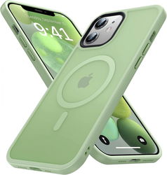 Apple iPhone 12 / 12 Pro Hoesje met MagSafe Matte Back Cover Groen afbeelding