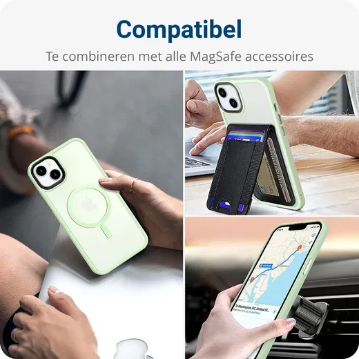 Apple iPhone 12 / 12 Pro Hoesje met MagSafe Matte Back Cover Groen afbeelding 6