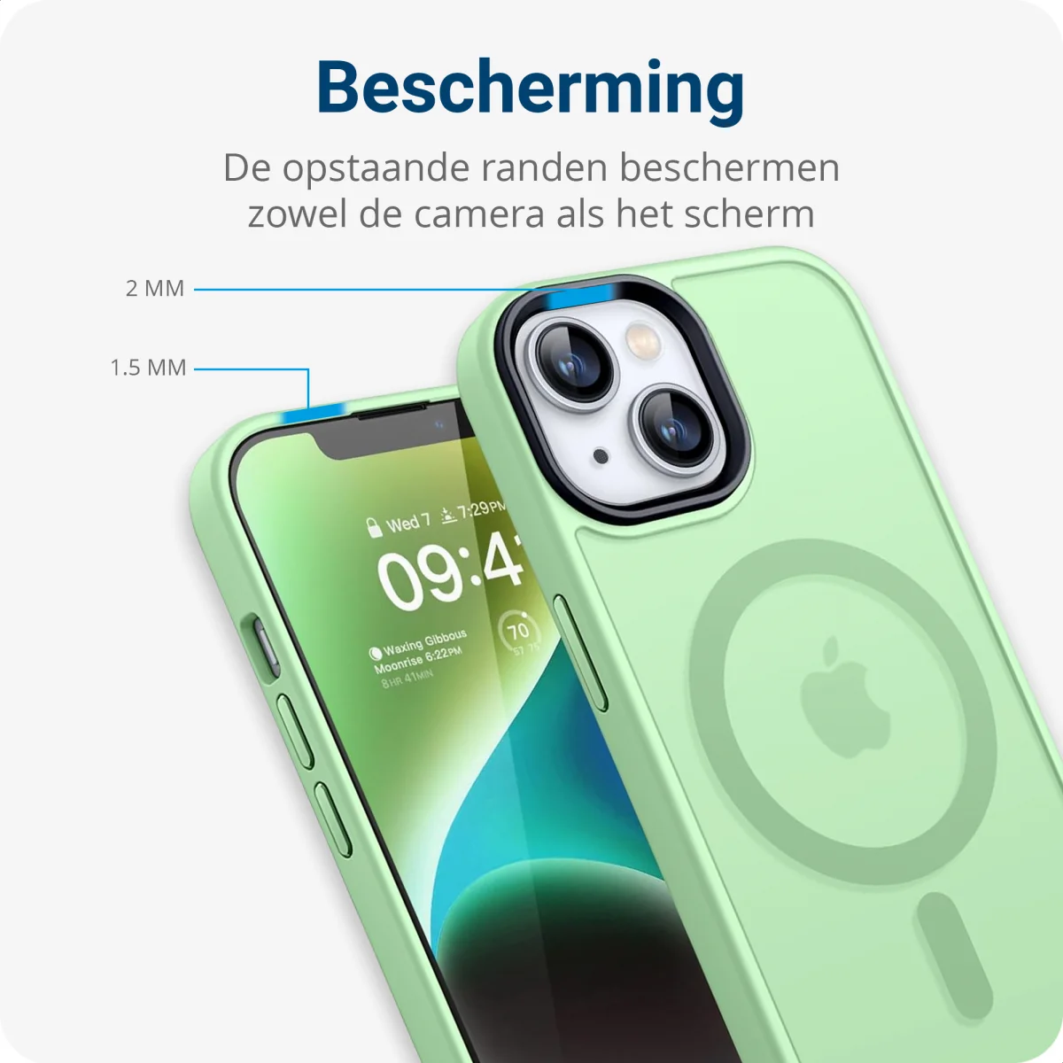 Apple iPhone 12 / 12 Pro Hoesje met MagSafe Matte Back Cover Groen afbeelding 7