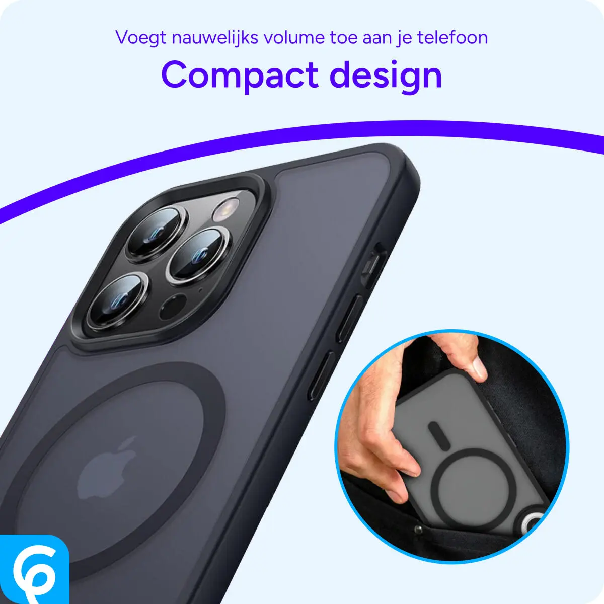 Apple iPhone 13 Pro Hoesje met MagSafe Back Cover Matte Zwart afbeelding 6