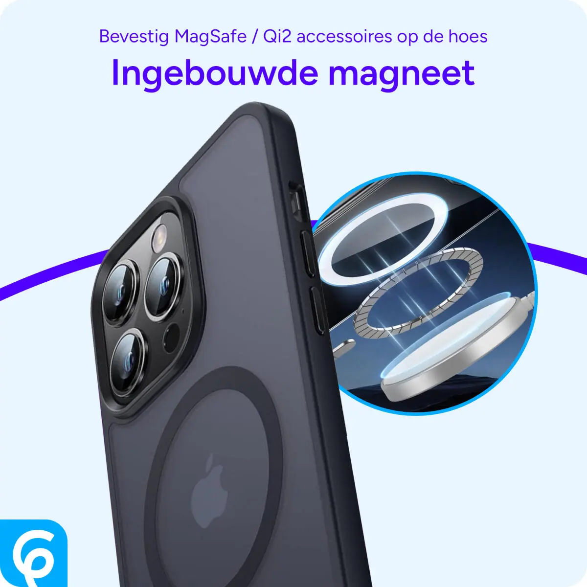 Apple iPhone 13 Pro Hoesje met MagSafe Back Cover Matte Zwart afbeelding 7