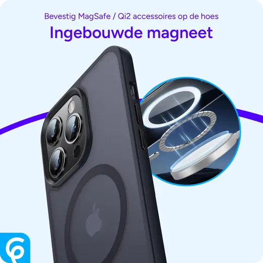 Apple iPhone 13 Pro Hoesje met MagSafe Back Cover Matte Zwart afbeelding 7