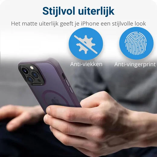 Apple iPhone 13 Pro Hoesje met MagSafe Back Cover Matte Paars afbeelding 5