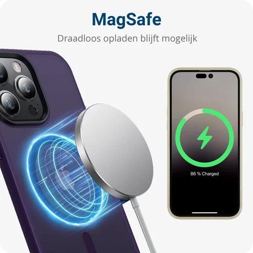 Apple iPhone 13 Pro Hoesje met MagSafe Back Cover Matte Paars afbeelding 4
