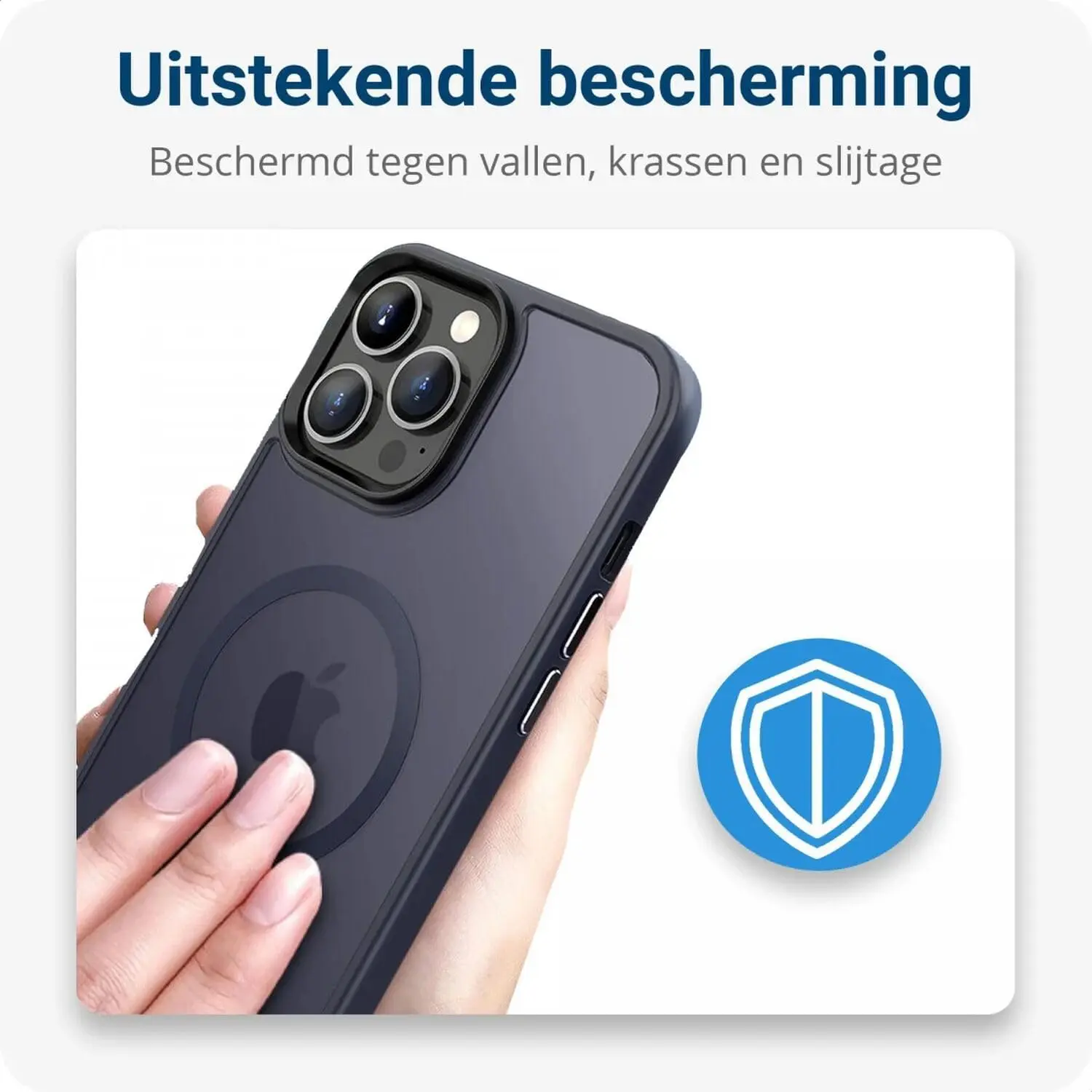 Apple iPhone 13 Pro Hoesje met MagSafe Back Cover Matte Blauw afbeelding 8