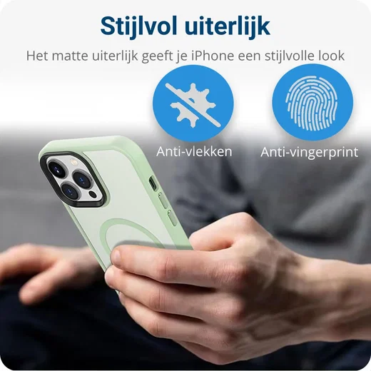 Apple iPhone 13 Pro Hoesje met MagSafe Back Cover Matte Groen afbeelding 5