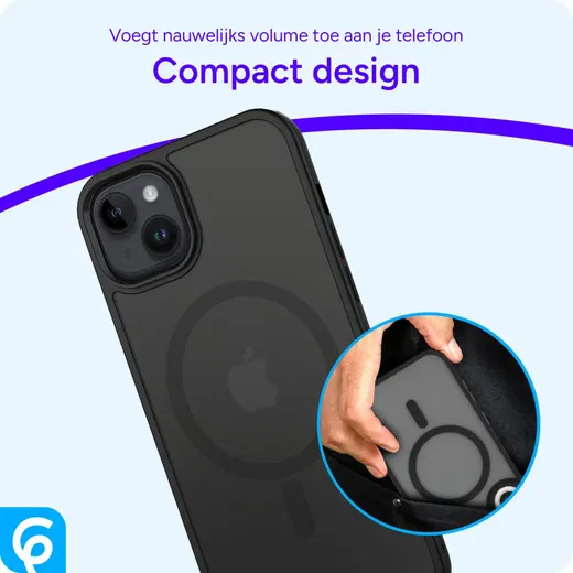 Apple iPhone 14 Hoesje met MagSafe Back Cover Matte Zwart afbeelding 6