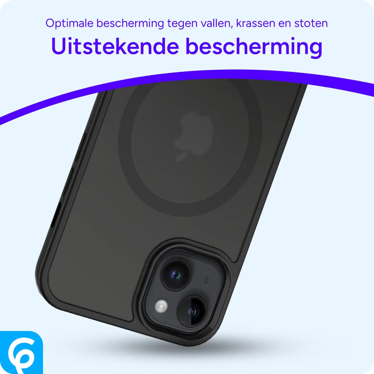 Apple iPhone 14 Hoesje met MagSafe Back Cover Matte Zwart afbeelding 2