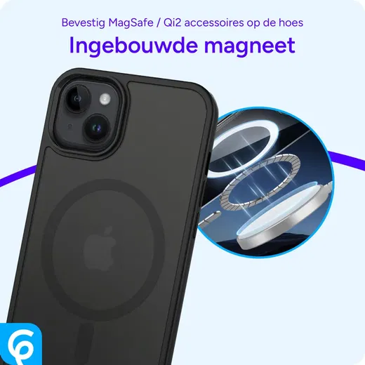 Apple iPhone 14 Hoesje met MagSafe Back Cover Matte Zwart afbeelding 4