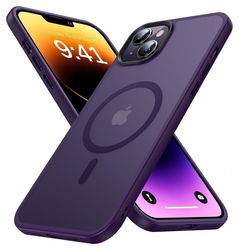 Apple iPhone 14 Hoesje met MagSafe Back Cover Matte Paars afbeelding