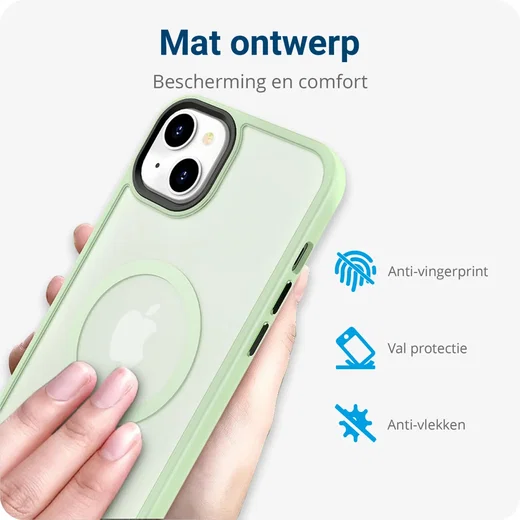 Apple iPhone 14 Hoesje met MagSafe Back Cover Matte Groen afbeelding 5