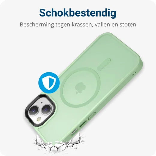 Apple iPhone 14 Hoesje met MagSafe Back Cover Matte Groen afbeelding 2