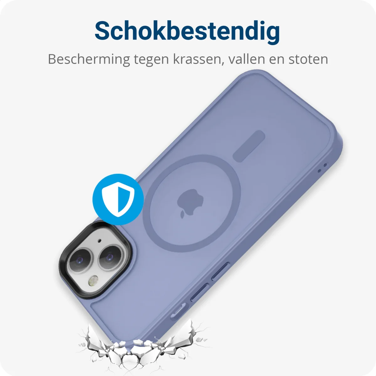 Apple iPhone 14 Hoesje met MagSafe Back Cover Matte Blauw afbeelding 2
