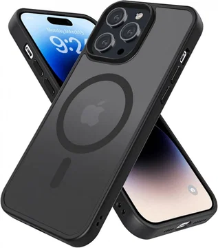 Apple iPhone 14 Pro Hoesje met MagSafe Back Cover Matte Zwart