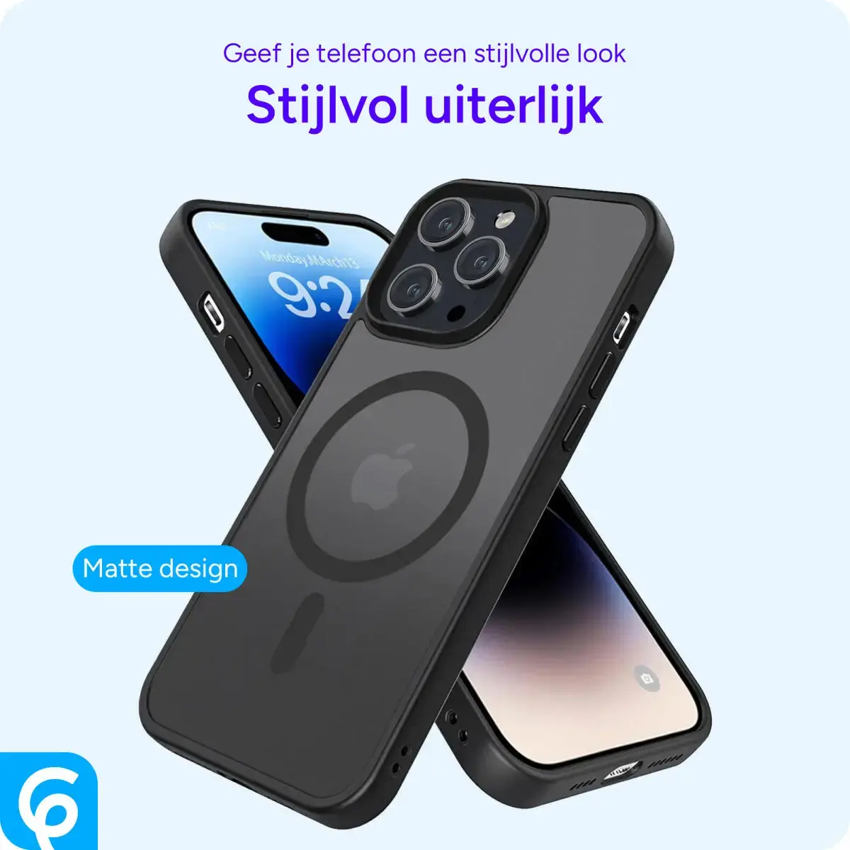 Apple iPhone 14 Pro Hoesje met MagSafe Back Cover Matte Zwart afbeelding 5