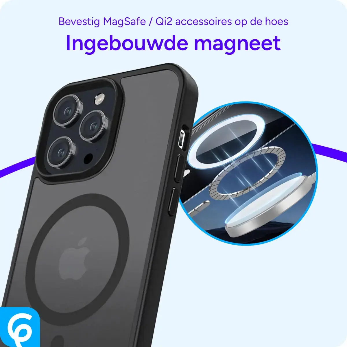 Apple iPhone 14 Pro Hoesje met MagSafe Back Cover Matte Zwart afbeelding 8