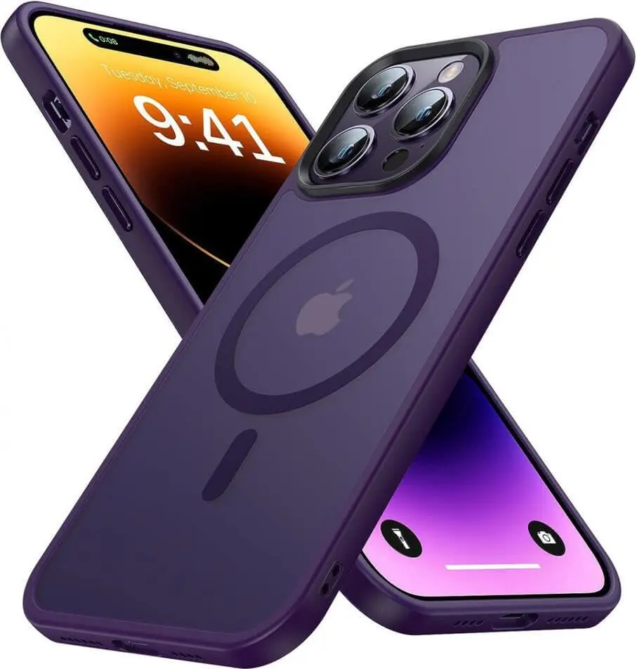 Apple iPhone 14 Pro Hoesje met MagSafe Back Cover Matte Paars afbeelding 1