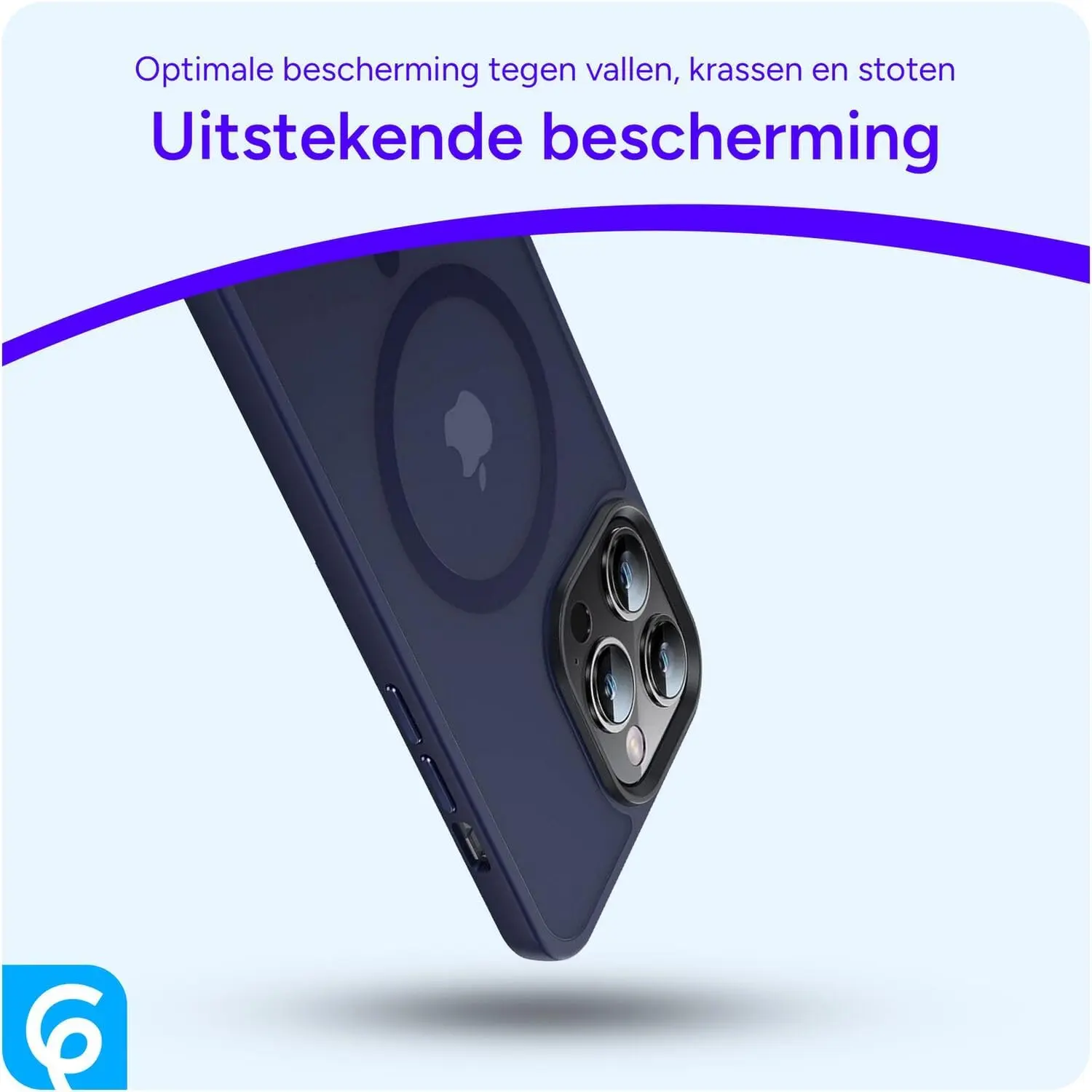 Apple iPhone 14 Pro Hoesje met MagSafe Back Cover Matte Donkerblauw afbeelding 8