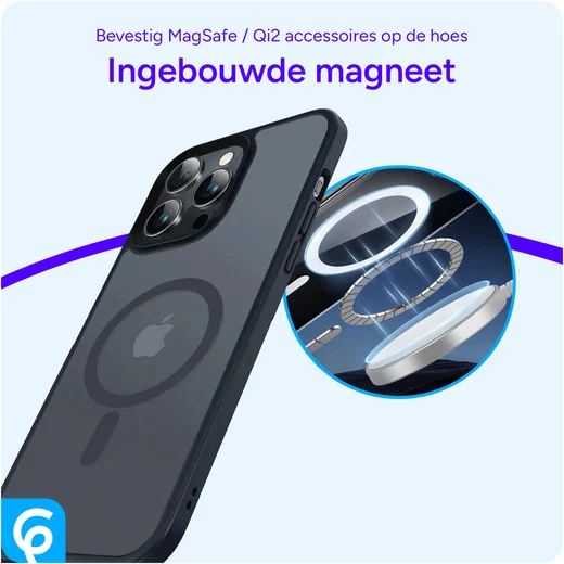 Apple iPhone 14 Pro Max Hoesje met MagSafe Back Cover Matte Zwart afbeelding 8