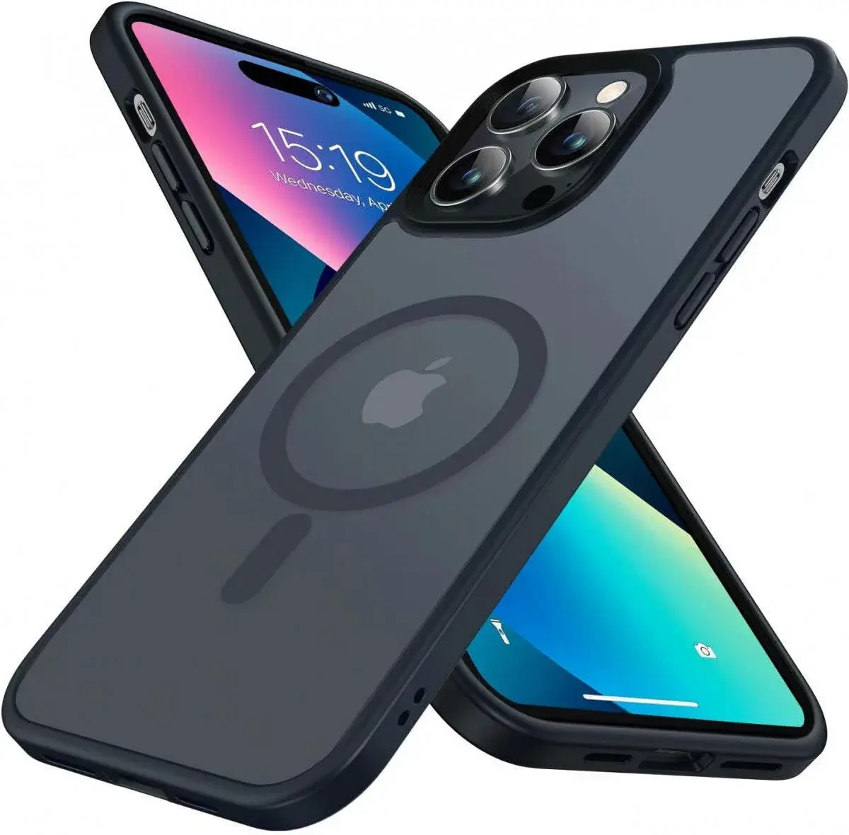 Apple iPhone 14 Pro Max Hoesje met MagSafe Back Cover Matte Zwart afbeelding 1