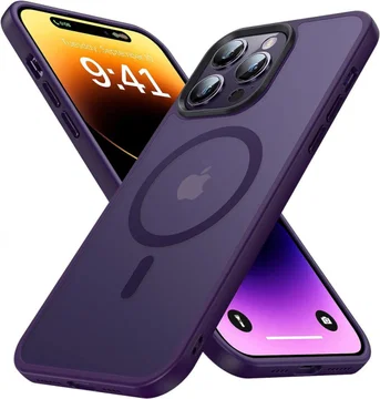 Apple iPhone 14 Pro Max Hoesje met MagSafe Back Cover Matte Paars
