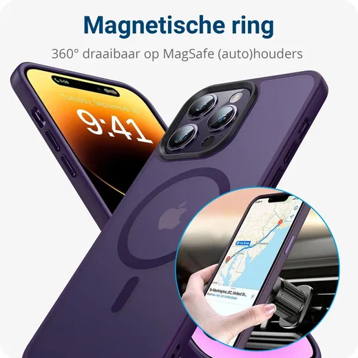 Apple iPhone 14 Pro Max Hoesje met MagSafe Back Cover Matte Paars afbeelding 8
