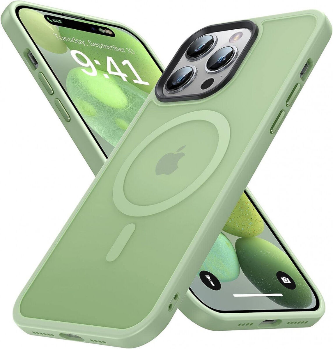 Apple iPhone 14 Pro Max Hoesje met MagSafe Back Cover Matte Groen afbeelding 1