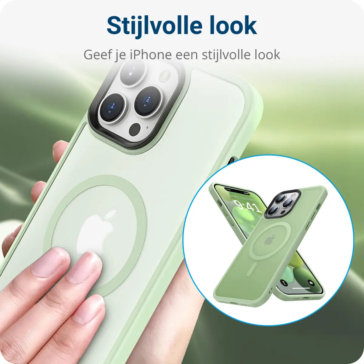 Apple iPhone 14 Pro Max Hoesje met MagSafe Back Cover Matte Groen afbeelding 4