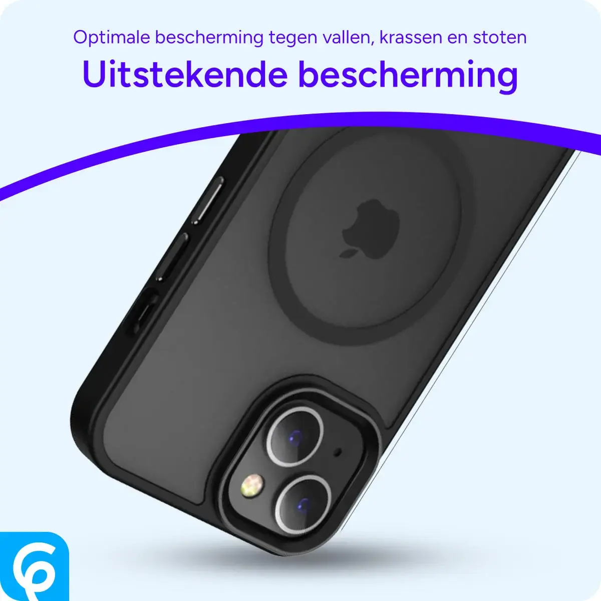 Apple iPhone 15 Hoesje met MagSafe Back Cover Matte Zwart afbeelding 5