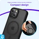 Apple iPhone 15 Hoesje met MagSafe Back Cover Matte Zwart afbeelding 7