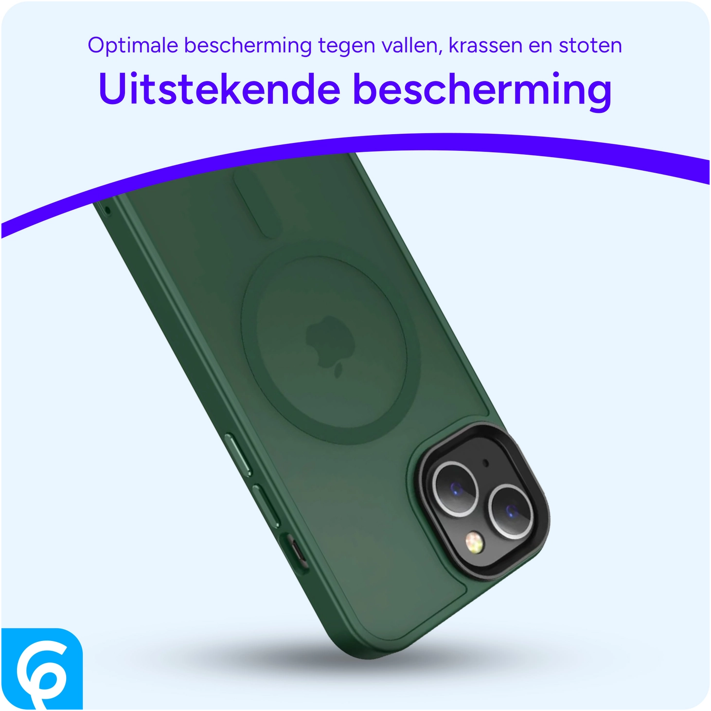 Apple iPhone 15 Hoesje met MagSafe Back Cover Matte Donkergroen afbeelding 7