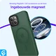 Apple iPhone 15 Hoesje met MagSafe Back Cover Matte Donkergroen afbeelding 8