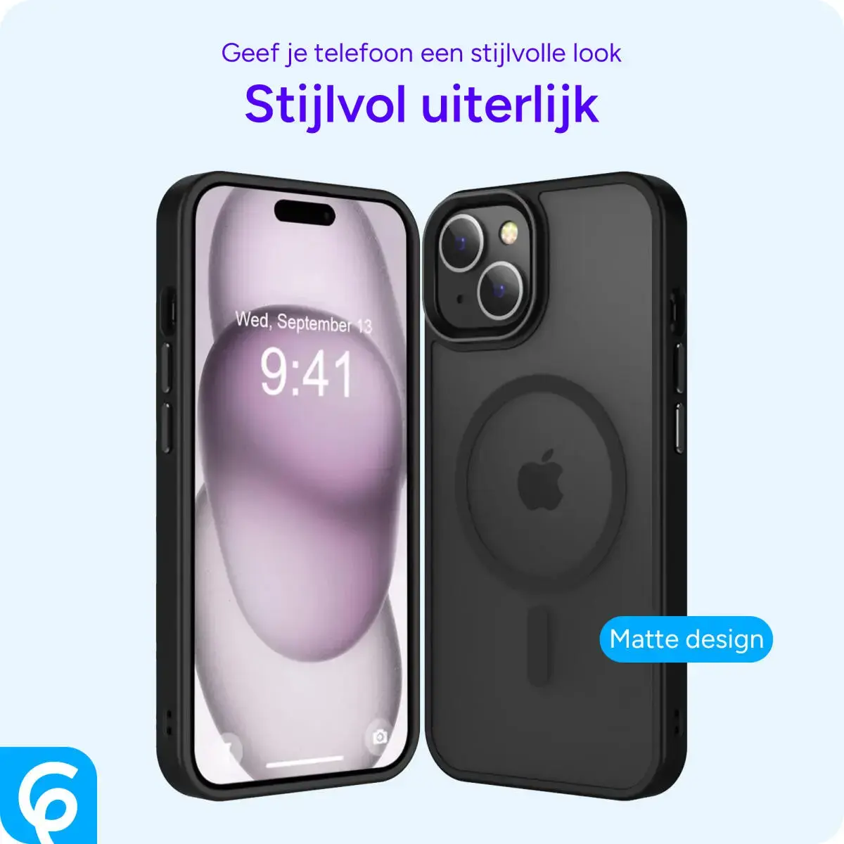 Apple iPhone 15 Plus Hoesje met MagSafe Back Cover Matte Zwart afbeelding 8