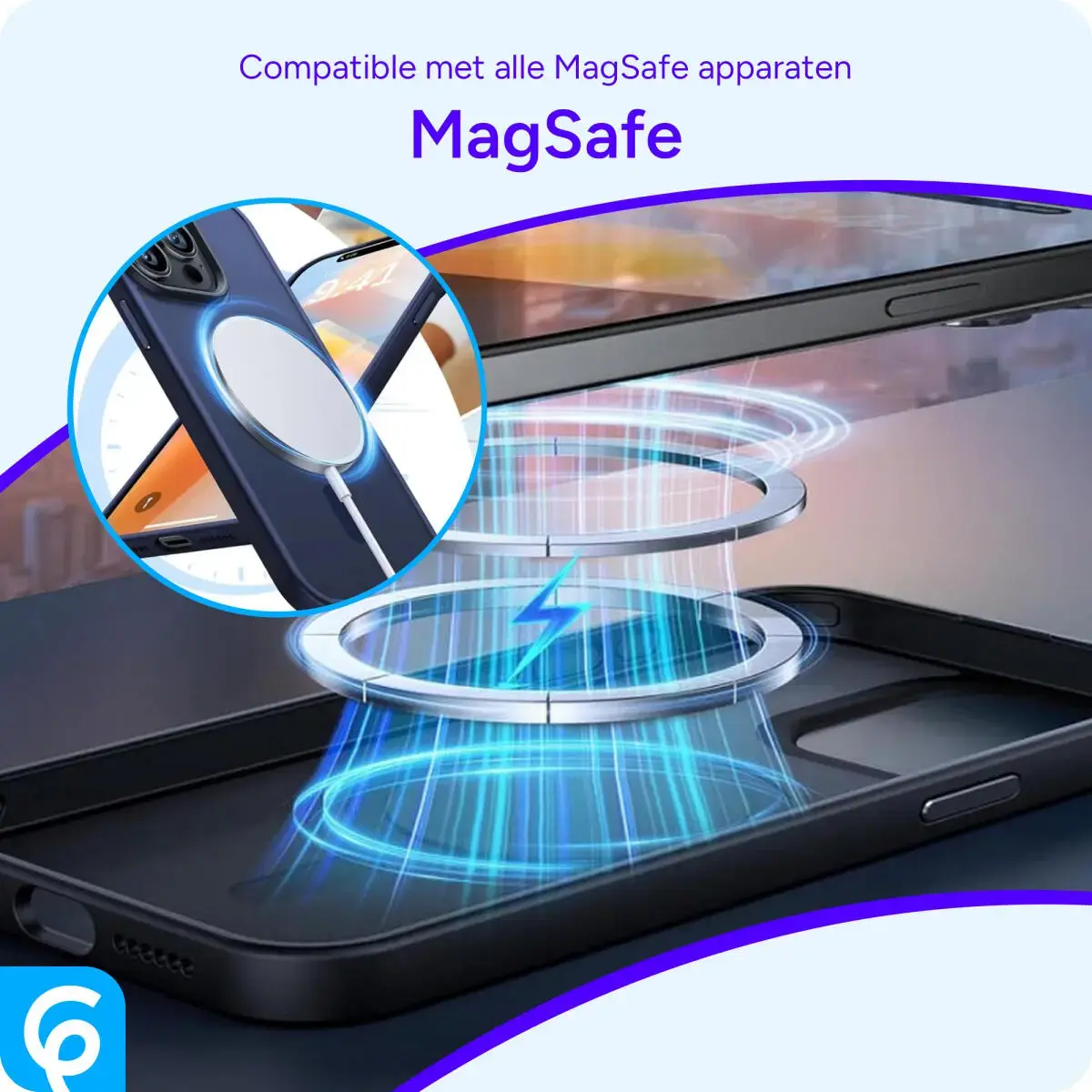 Apple iPhone 15 Pro Hoesje met MagSafe Back Cover Matte Zwart afbeelding 8