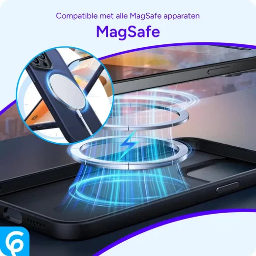 Apple iPhone 15 Pro Hoesje met MagSafe Back Cover Matte Zwart afbeelding 8