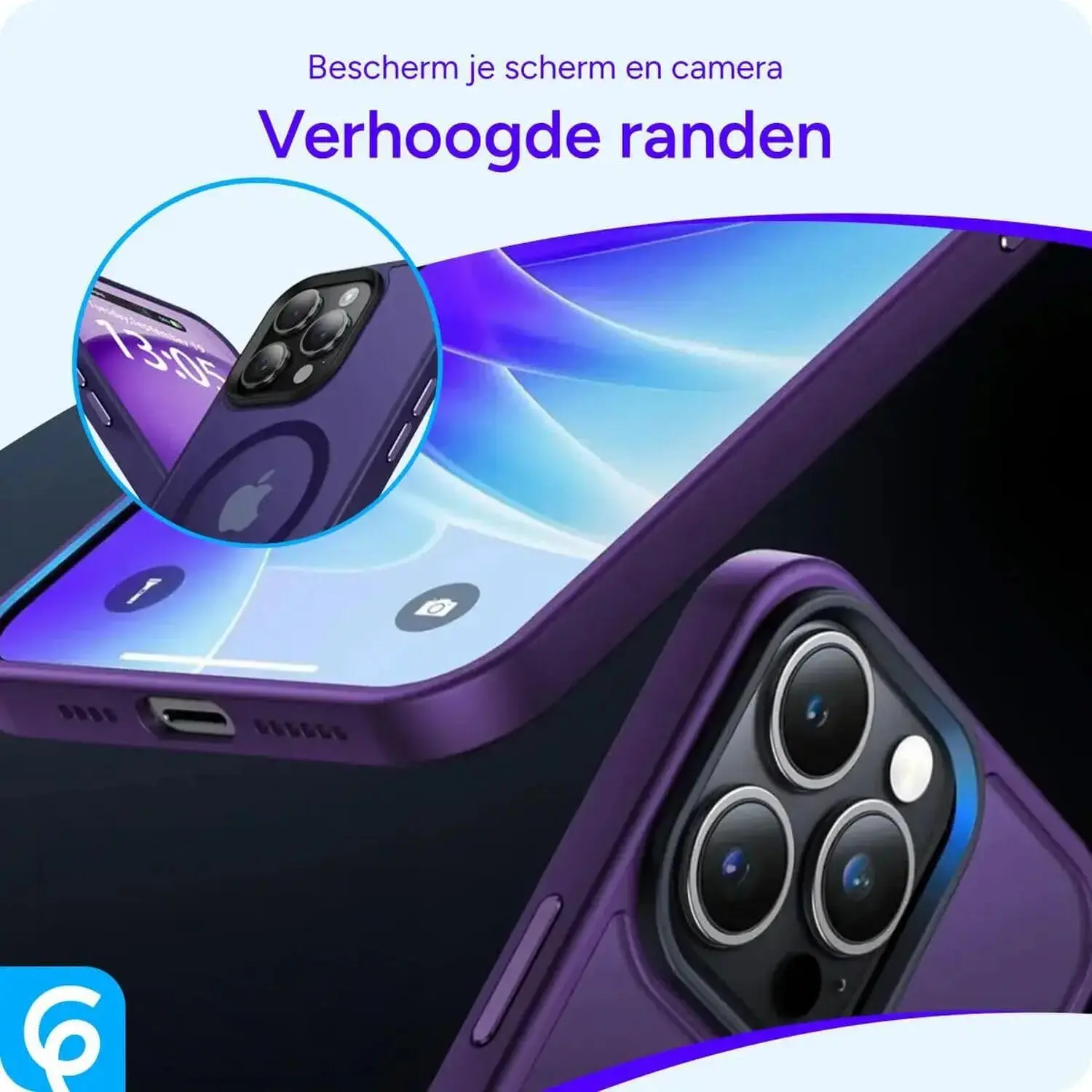 Apple iPhone 15 Pro Hoesje met MagSafe Back Cover Matte Paars afbeelding 8