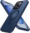 Apple iPhone 15 Pro Hoesje met MagSafe Back Cover Matte Donkerblauw